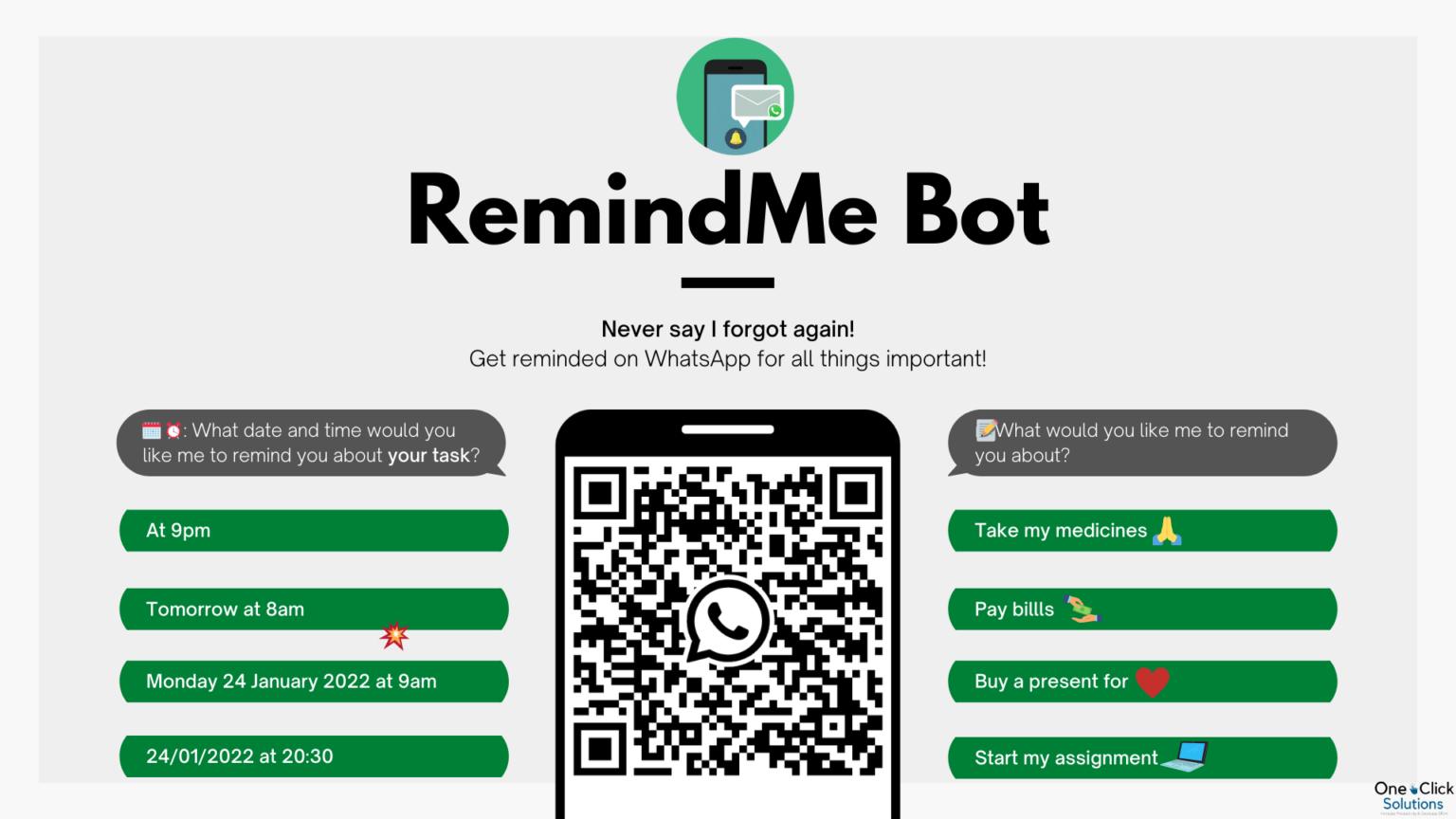 RemindMe Bot – WhatsApp Reminders logo